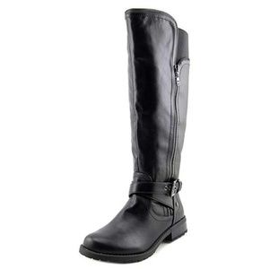G By Guess Black Round Toe Riding Boots